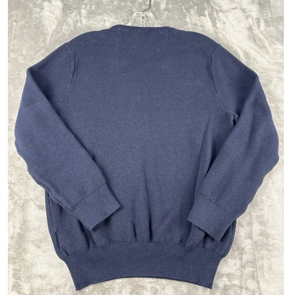 Polo Ralph Lauren Sweater Mens M Crewneck Navy Blue Pima Cotton EUC